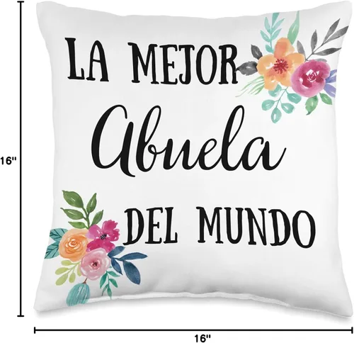 Miniatura 4 de Best Gifts for Grandma Nana Gigi Abuela La Mejor Abuela del Mundo Almohada Floral Regalo Abuelita Throw Pillow, 16x16, Multicolor