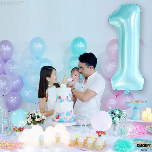 Miniatura 249 de KatchOn, Globo grande azul número 2 de 40 pulgadas Decoraciones de cumpleaños de Baby Shark para niño de 2 años Globo azul número 2 Globo