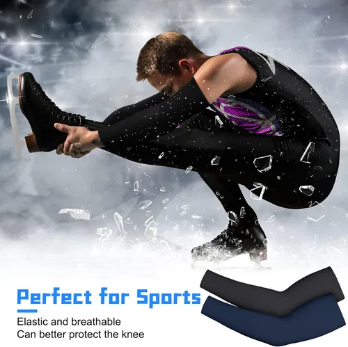 Miniatura 6 de 4 piezas de manga térmica de compresión para hombres y mujeres, actividades al aire libre de invierno, ciclismo, baloncesto, correr