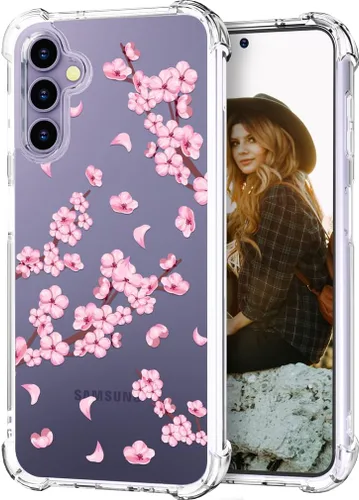 Miniatura 37 de Hungo Funda compatible con Samsung Galaxy S25 Plus/S24 Plus, diseño transparente, diseño femenino de piel femenina S24+ S25+ de astronauta