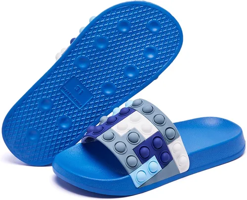 Miniatura 7 de Engtoy Sandalias para niños y niñas, unisex, ligeras, antideslizantes, puntera abierta, cómodas, para ducha, playa, divertidas sandalias