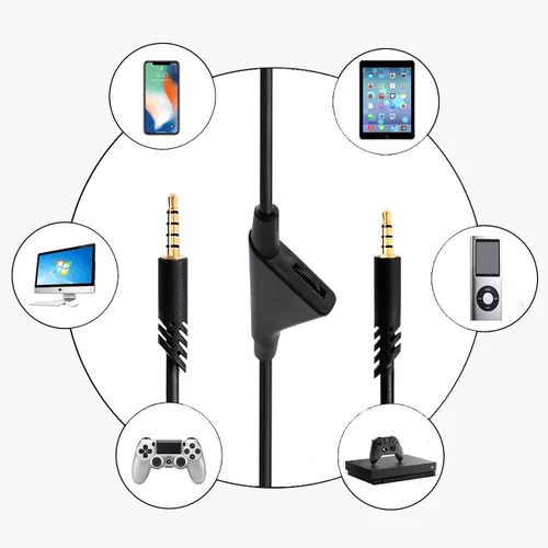 Miniatura 3 de Cable de repuesto para cable de control de volumen en línea Astro A10 A40, cable de audio para juegos compatible con auriculares Astro A10 A40