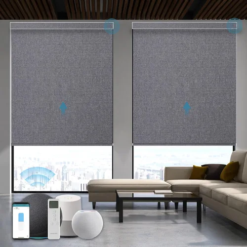 Miniatura 22 de Persiana Motorizada, Compatible con Homekit Thread-Enabled, Persianas Inteligentes 100% Opacas con Control Remoto, Persiana Enrollable Eléctrica