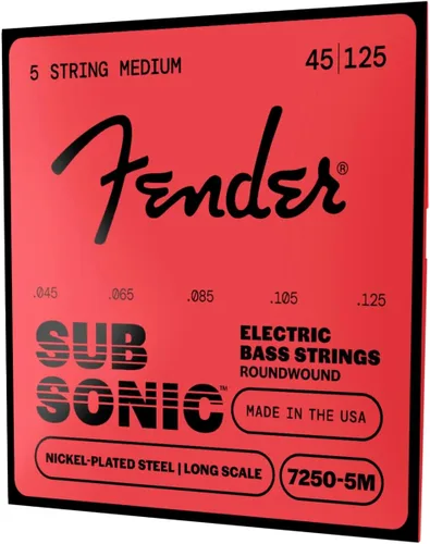 Miniatura 3 de Fender 7250 Cuerdas para bajos, acero niquelado enrollado redondo, escala larga, 7250-5M .045-.125
