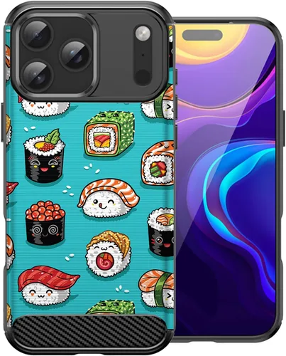 Miniatura 20 de CasesOnDeck - Funda compatible con Apple iPhone 17 Pro Max, diseño de TPU con patrón pictórico, flexible, delgada y elegante (casete retro)