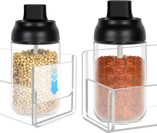 Miniatura 2 de Estante Acrílico para Especias de Montaje en Pared - 6 Pulgadas, Soporte Transparente para Almacenamiento de Especias, Paquete de 4 Estantes
