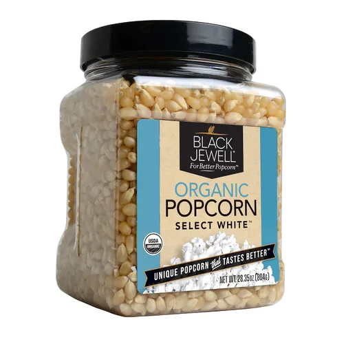 Black Jewell Granos de palomitas de maíz blancos orgánicos, blanco selecto orgánico, 28.35 onzas (paquete de 3)