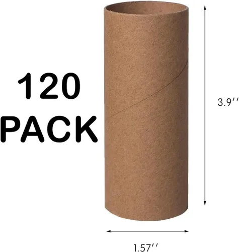 Miniatura 3 de Paquete de 120 tubos de cartón grueso para manualidades, rollos de manualidades, tubos redondos de cartón, tubos de manualidades, rollos de papel