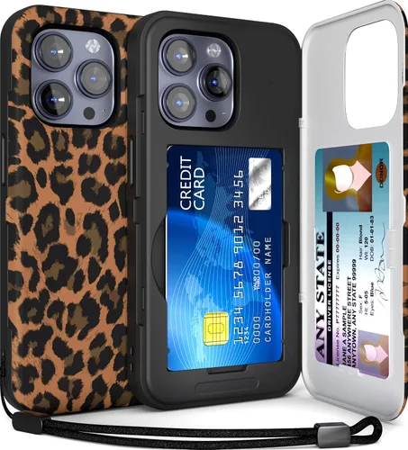 Miniatura 17 de TORU CX Slim - Funda tipo cartera para iPhone 15, funda protectora a prueba de golpes resistente con tarjetero oculto y ranura para tarjetas, espejo