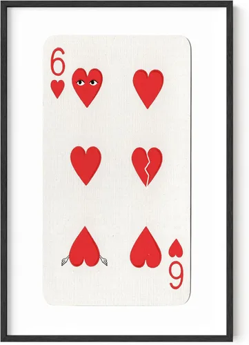 HAUS AND HUES Arte de pared de corazón, bonito póster con estampado de corazón, decoración temática retro (24 x 36 pulgadas sin marco)