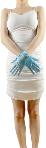 Miniatura 38 de Vestido de novia de satén para mujer, fiesta de ópera, guantes de los años 20, guantes hasta la muñeca