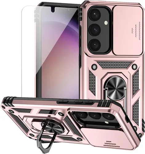 Miniatura 15 de Funda para Samsung Galaxy S24 con cubierta para lente de cámara, protector de pantalla HD, doble capa de grado militar, probada contra caídas