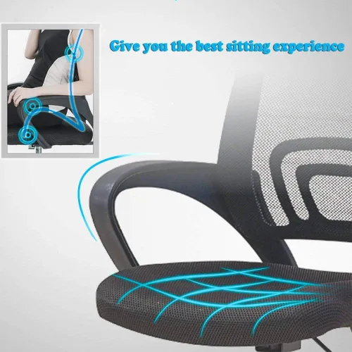 Miniatura 6 de Silla de oficina ergonómica de malla con respaldo medio, 4