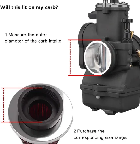 Miniatura 3 de Evermotor - Filtro de aire de acero de doble capa para motor, limpiador de carburador de 34 mm, 35 mm, 36 mm, para motocicleta, scooter, ATV