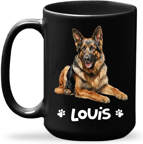 Miniatura 22 de Taza de viaje negra personalizada con nombre a elegir de 11 onzas, 15 onzas, taza de cerámica personalizada para perros Chihuahua, regalo