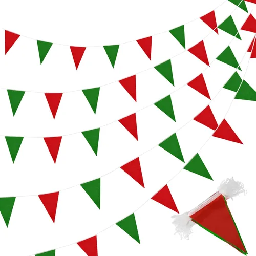 Miniatura 18 de Tatuo Banderines Sólidos de 200 Pies, Banderas de Cordel Triangulares Colgantes, Banderines DIY, Decoraciones de Fiesta para Gran Inauguración, Verde