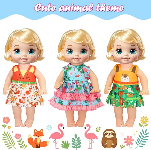 Miniatura 4 de ebuddy 10 juegos de ropa de muñeca de bebé viva, ropa y accesorios para muñecas de 10 pulgadas, muñecas de bebé de 12 pulgadas
