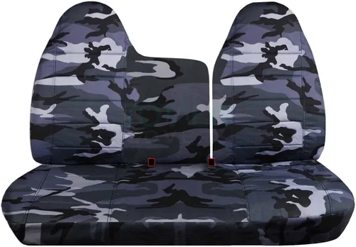 Miniatura 18 de Totally Covers Compatible con Ford F-150 F-250 1997-1998 Camo Fundas de asiento de camión (banco dividido delantero 40/60) sin reposabrazos/consola