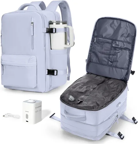 Miniatura 57 de VGCUB Mochila grande de viaje para trabajo, negocios, mochila para computadora portátil aprobada para vuelo, para mujeres y hombres, mochila