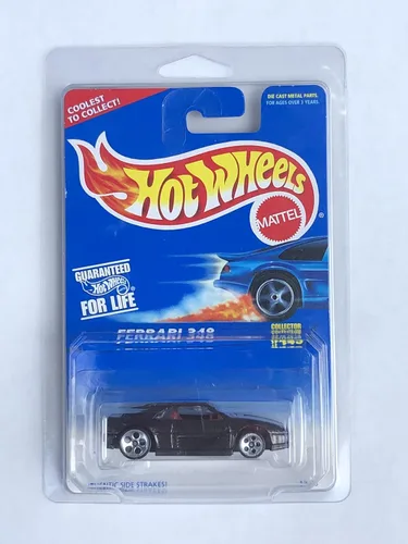 Miniatura 8 de Hot Wheels Black Ferrari 348 Collector #443 Coolest to Collect Card 5 DOT Wheel