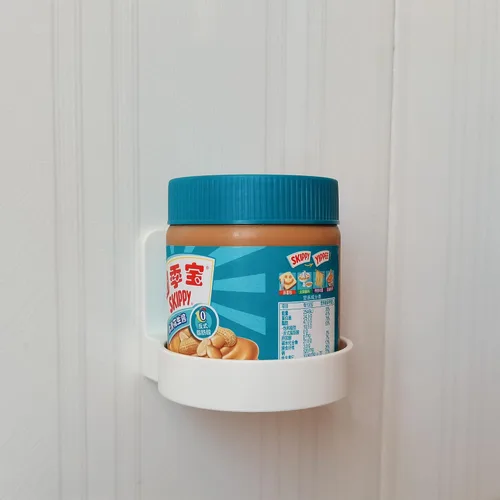 Miniatura 4 de Estante flotante redondo de plástico adhesivo para colocar en la pared, soporte para tazas, organizador de ducha, estantes para botellas (2 unidades)