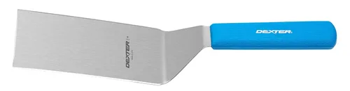 Dexter Russell S286-6H-PCP 19683H Sani-Safe - Espátula profesional para hamburguesas azul frío, hoja de borde biselado de acero inoxidable de 6 x 3