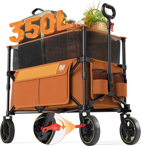 Miniatura 11 de Timber Ridge 350L Carro de Carga Plegable Extra Grande con Freno, Carros de Utilidad Plegables para Acampada al Aire Libre de Alta Resistencia