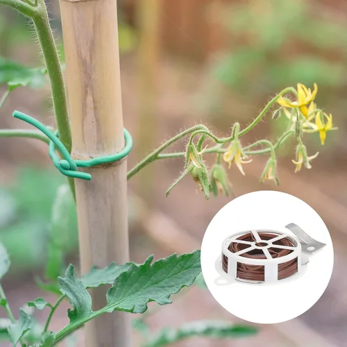 Miniatura 6 de PATIKIL Lazos giratorios de 65 pies/65.6 ft, paquete de 3 lazos de polietileno para plantas de jardín con cortador reutilizables para jardinería