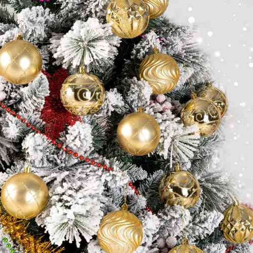 Miniatura 5 de Juego de adornos de bola de Navidad dorados de 3.15 pulgadas, 16 piezas de adornos dorados para árbol de Navidad, bolas colgantes grandes