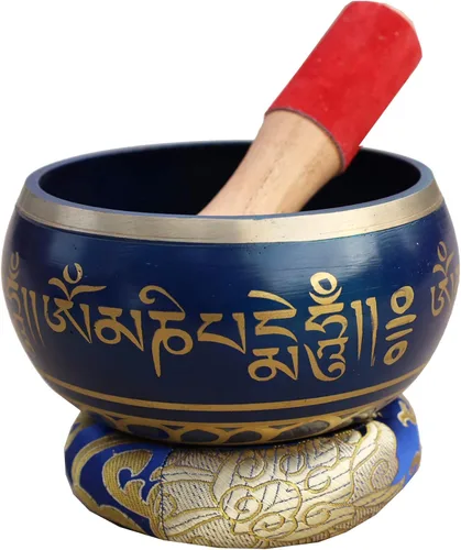 Miniatura 10 de DharmaObjectsGorgeous 8 Símbolos de la Suerte para meditación, Plato cantante / cojín / mazo, Negro, S