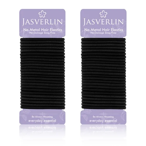 Miniatura 13 de JASVERLIN Lazos elásticos para cola de caballo para cabello grueso, para mujeres, niñas y hombres, antideslizantes, por rotura, sin enredos
