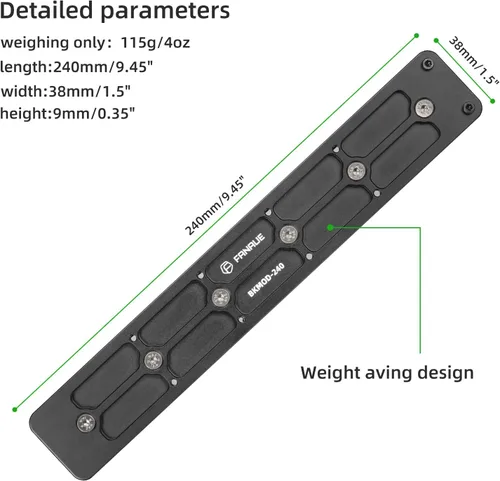 Miniatura 3 de Adaptador de placa de trípode FANAUE Keymod Rail con tornillos de seguridad, para cabezal de bola de trípode, compatible con Arca Swiss RRS Dovetail