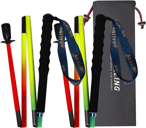 Miniatura 9 de Bastones de senderismo de fibra de carbono, paquete de 2 unidades, ultraligeros de 10 onzas, diseño plegable de 3 piezas con agarres de corcho