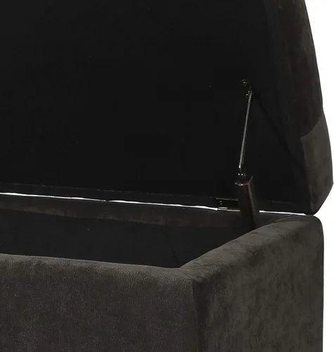 Miniatura 7 de Homebeez Banco otomano de almacenamiento copetudo, taburete de terciopelo con parte superior elevadora y ribete de cabeza de clavo (gris oscuro)