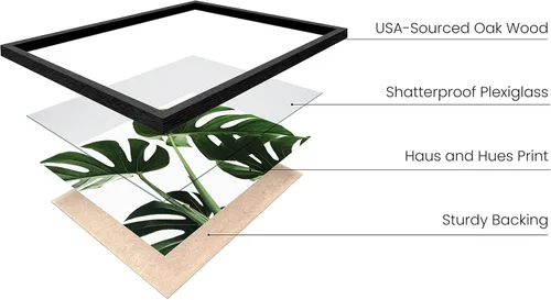Miniatura 2 de HAUS AND HUES Pintura de hojas tropicales, impresión de hojas verdes, arte botánico moderno para pared y decoración de plantas, marco beige de 12 x