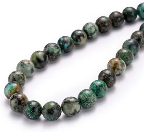 Miniatura 60 de BEADIA Cuentas redondas de piedra natural de jade de amazonita semipreciosas sueltas para hacer joyas 6MM 61PCS Amazonita Jade