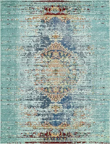 Miniatura 21 de Unique Loom Vita Collection - Alfombra saturada con degradado tradicional sobre teñido, 2 pies 2 pulgadas x 3 pies, turquesa/azul marino