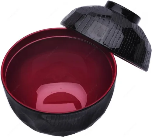Miniatura 9 de JapanBargain Juego de 10 cuencos de sopa de miso japonés con tapas, pequeños cuencos tradicionales lacados, tamaño japonés auténtico, fabricado