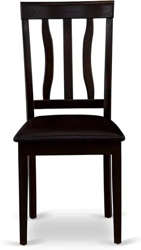 Miniatura 4 de East West Furniture ANC-BLK-C - Sillas de comedor antiguas, sillas de madera tapizadas de tela de lino, juego de 2, color negro