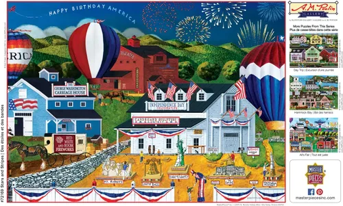 Miniatura 4 de MasterPieces Rompecabezas de 1000 piezas para adultos, familia o jóvenes, estrellas y rayas, 19.25 x 26.75 pulgadas