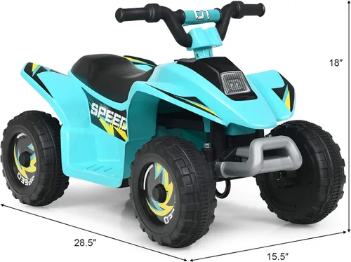Miniatura 7 de Costzon Cuatrimoto para niños, cuatrimoto eléctrico alimentado por batería de 6 V, interruptor de avance/atrás, ruedas traseras motorizadas, mini