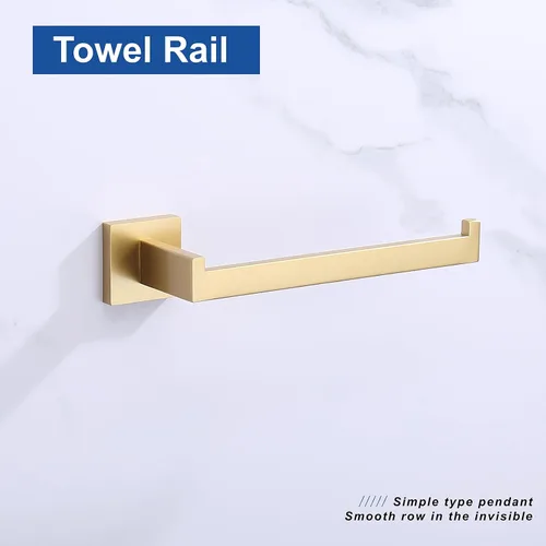 Miniatura 2 de TASTOS Toallero de mano de acero inoxidable de alta calidad, anillo cuadrado para toalla de mano resistente montado en la pared, moderno toallero