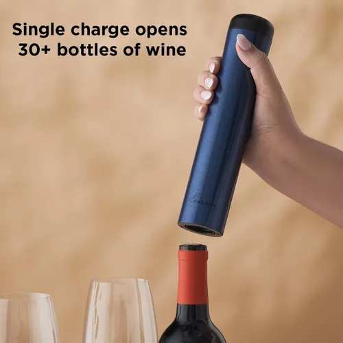 Miniatura 4 de Rabbit - Abrebotellas de Vino Eléctrico Automático con Sacacorchos, Recargable Azul marino