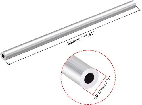 Miniatura 2 de uxcell Tubo redondo de aluminio 6063, tubo recto de aluminio inconsútil de aluminio inconsútil de la longitud 62.3 ft m OD 32.8 ft m del diámetro