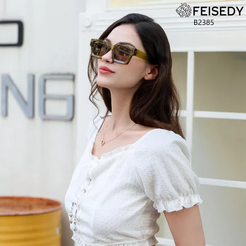 Miniatura 48 de FEISEDY Gafas de sol cuadradas retro de los años 90 para mujeres y hombres, gafas de sol rectangulares gruesas de moda con protección UV400 B2385