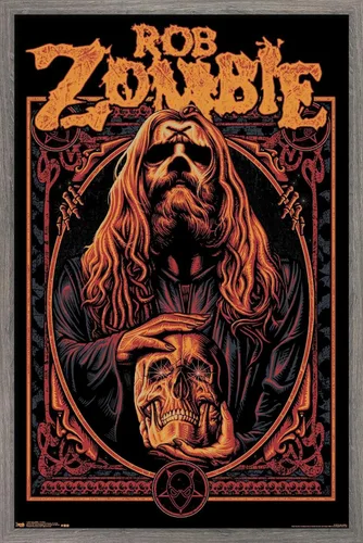 Trends International Rob Zombie - Warlock Wall Poster, 14.725" x 22.375", Barnwood Framed Version