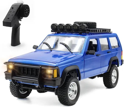 Fistone Coche de control remoto a escala 1:12, RC Rock Crawler, 2.4Ghz 4WD Off-Road Camión de control remoto con luz LED, vehículo de escalada en