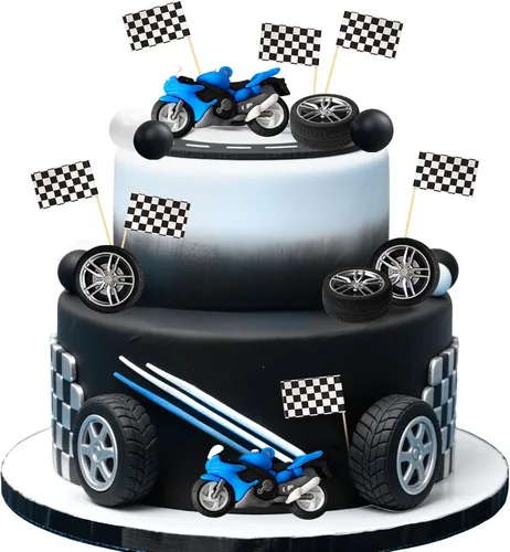 Miniatura 9 de LaVenty Decoraciones de fiesta de motocross, decoración de tartas de motocicleta, hombre, cumpleaños, para motocross, decoración de baby shower