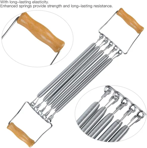 Miniatura 5 de Estink Expansor de pecho de fitness, expansor de pecho de resorte, mango de madera, desenrollador de pecho de resorte extraíble, equipo de fitness