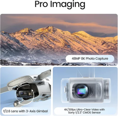 Miniatura 3 de Holy Stone Drones con cámara para adultos 4K, fotos de 48MP 8K, video 4K/30FPS, cardán de 3 ejes, retorno automático GPS, transmisión de 6.2 mi 5.8